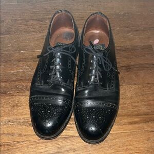 Nunn Bush Black Oxford Dress Shoes with Brogue Detailing